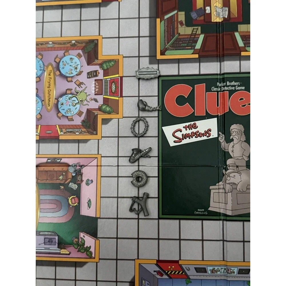 The Simpsons‎ Clue 2nd Edition Board Game Complete Parker Brothers Hasbro 2002